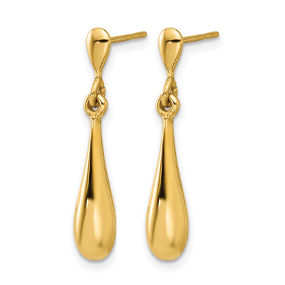 GE 14K Polished Teardrop Post Dangle Earrings