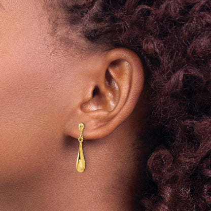 GE 14K Polished Teardrop Post Dangle Earrings