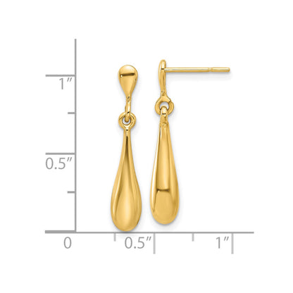 GE 14K Polished Teardrop Post Dangle Earrings