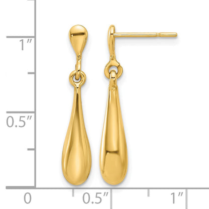 GE 14K Polished Teardrop Post Dangle Earrings