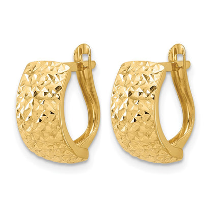 GE 14K Polished and Diamond-cut Omega Back Earrings