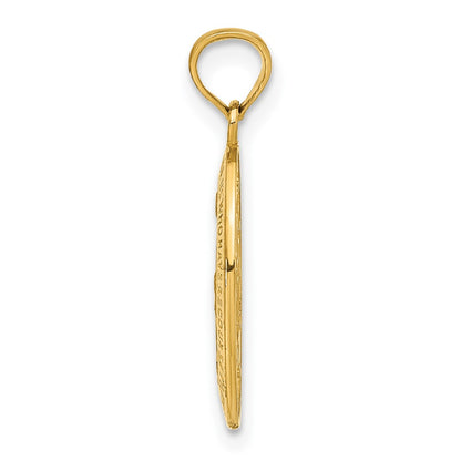 GP 14k Polished and Satin Solid Miraculous Medal Oval Pendant