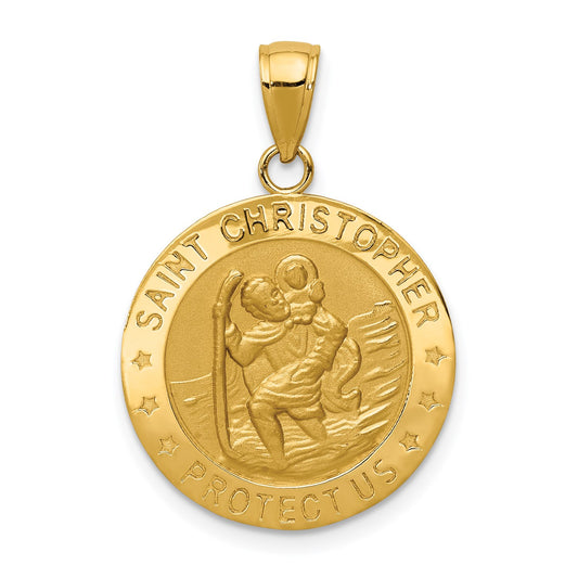 14k Saint Christopher Medal Pendant