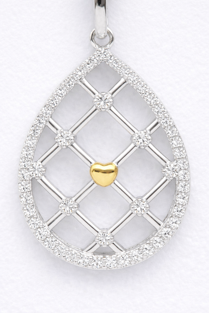 MS Gone But Not Forgotten | Two Tone | Memorial Pendant | Sterling Silver | Lab Grown Sapphire Accents | Lasting Legacy Collection
