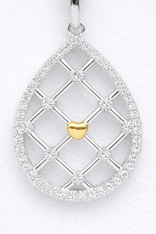 MS Gone But Not Forgotten | Two Tone | Memorial Pendant | Sterling Silver | Lab Grown Sapphire Accents | Lasting Legacy Collection