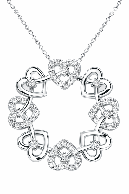 MS Many Hearts | One Family Circle of Hearts Pendant | Sterling Silver | Lab Grown Sapphire Accents | Lasting Legacy Collection
