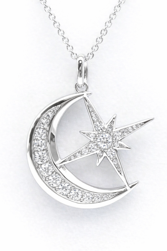 MS A Star In Heaven Keepsake Pendant | Sterling Silver Plated | Lab Grown Sapphire Accents | Lasting Legacy Collection