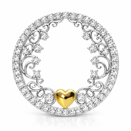 MS You Are My Person | Two Tone Circle Pendant | Sterling Silver | Lab Grown Sapphire Accents | Lasting Legacy Collection