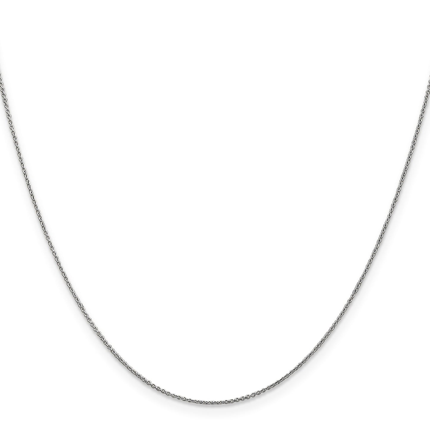 14K White Gold 18 inch .75mm Cable with Spring Ring Clasp Pendant Chain