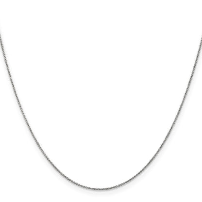 14K White Gold 18 inch .75mm Cable with Spring Ring Clasp Pendant Chain