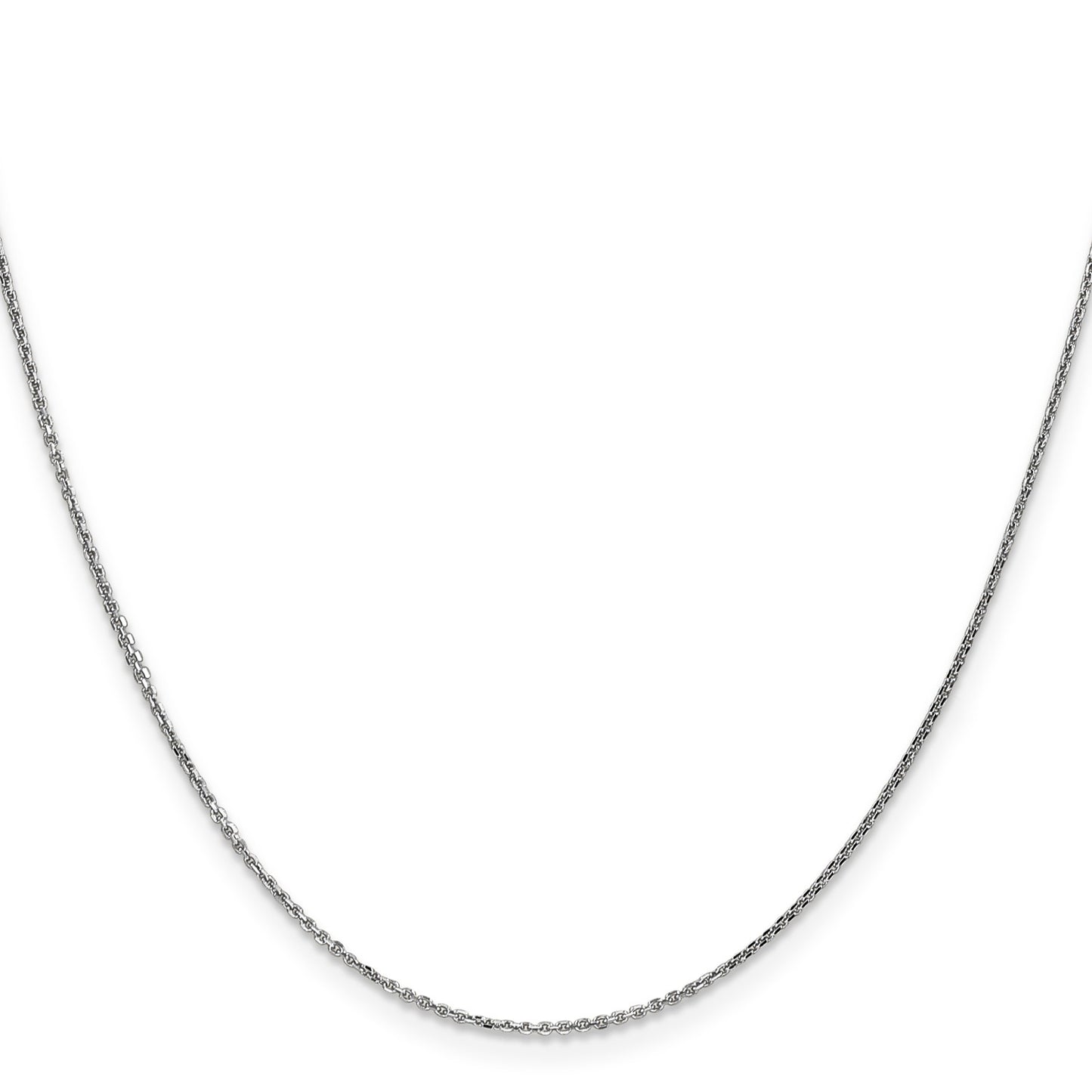 14K White Gold 16 inch .95mm Diamond-cut Cable with Lobster Clasp Chain