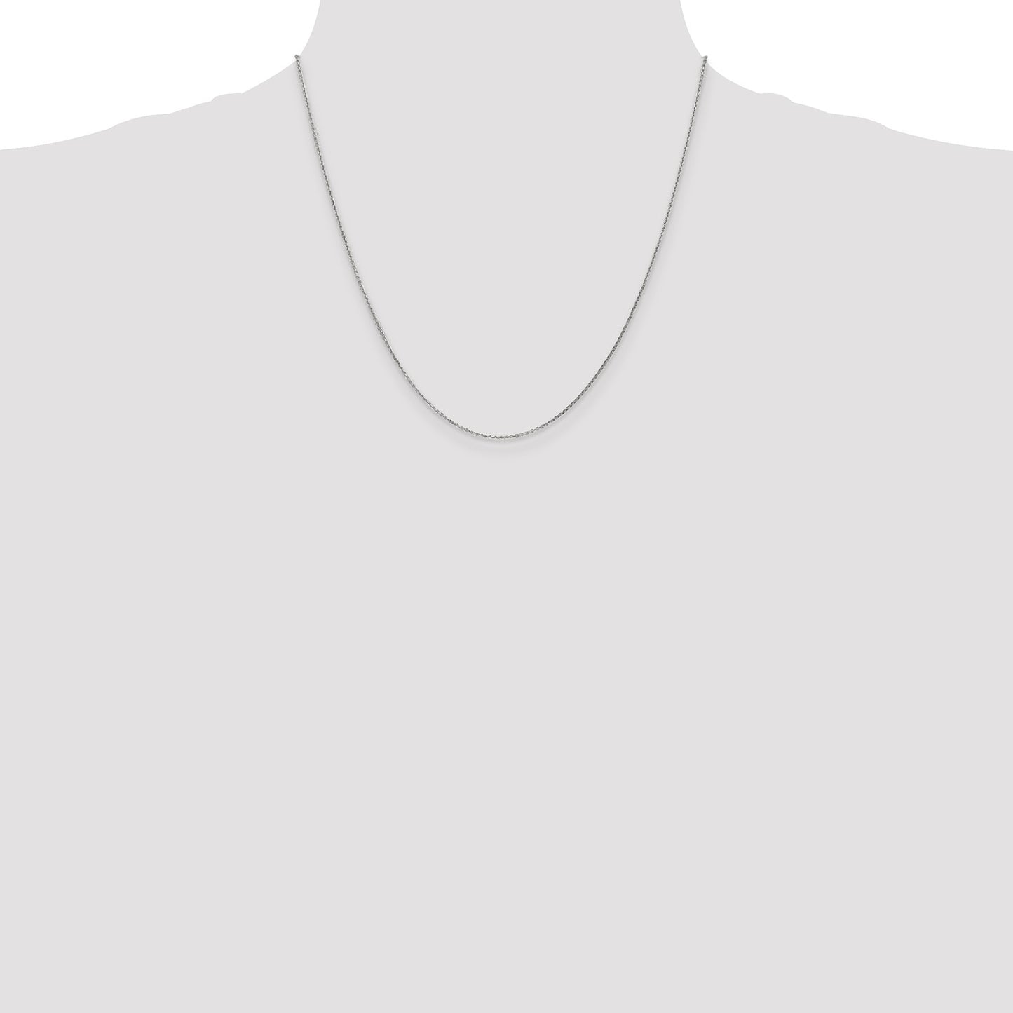 GC 14K White Gold 20 inch .95mm Diamond-cut Cable with Lobster Clasp Chain