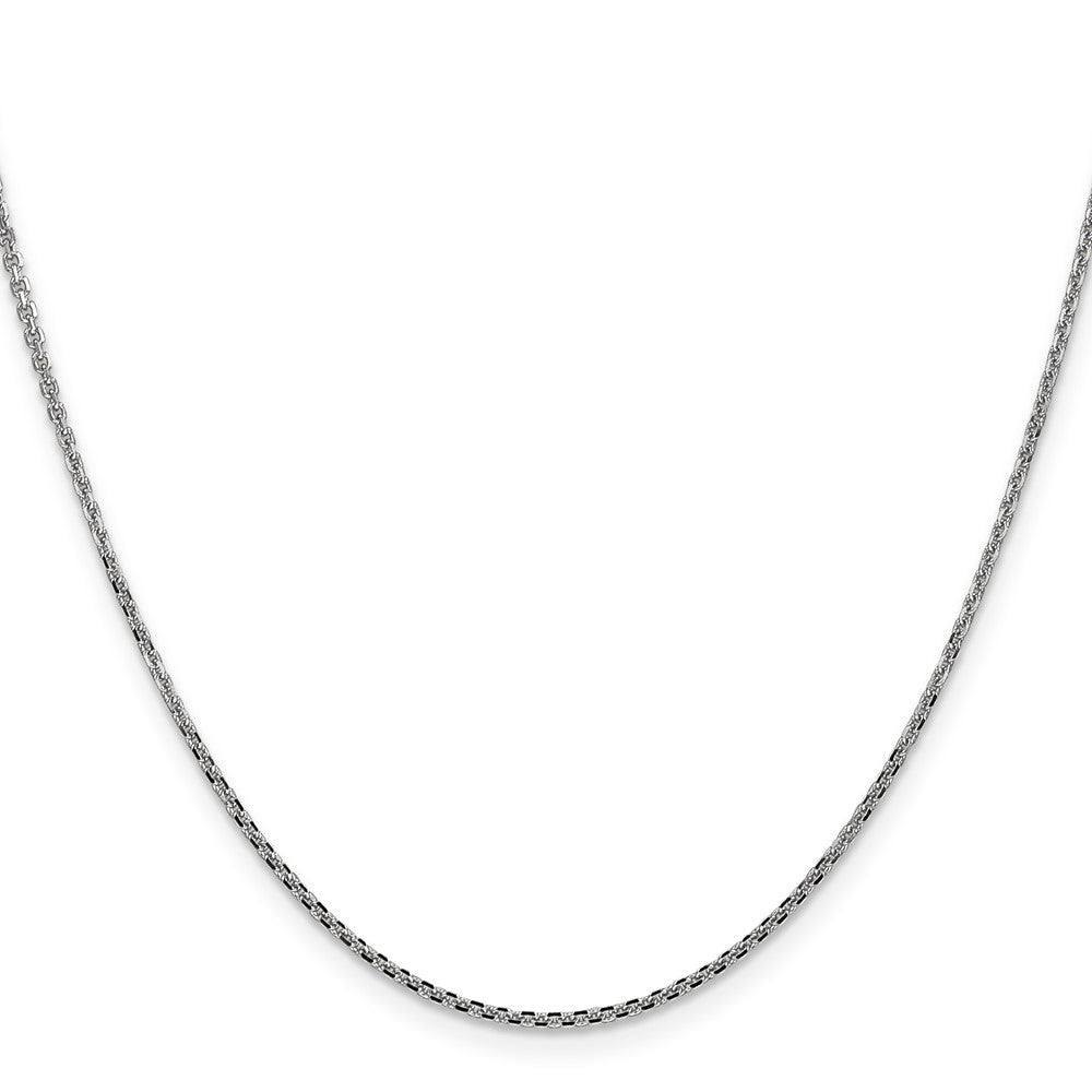 WGCH 14K White Gold 20 inch 1.45mm Diamond-cut Cable with Lobster Clasp Chain