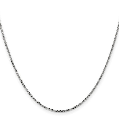 14K White Gold 16 inch 1.45mm Diamond-cut Cable with Lobster Clasp Chain