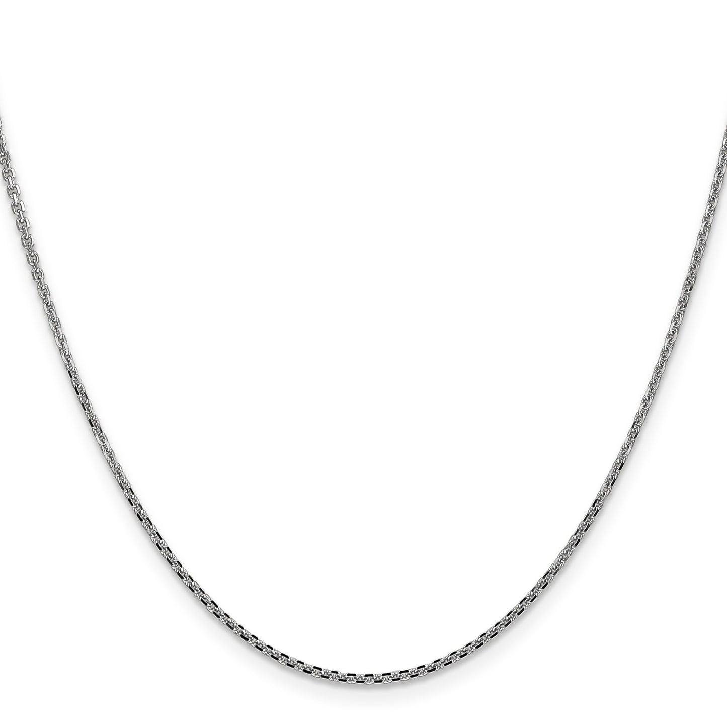 14K White Gold 18 inch 1.45mm Diamond-cut Cable with Lobster Clasp Chain