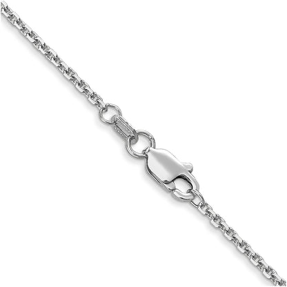 14K White Gold 20 inch 1.45mm Diamond-cut Cable with Lobster Clasp Chain