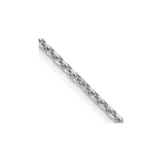 14K White Gold 16 inch 1.45mm Diamond-cut Cable with Lobster Clasp Chain