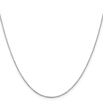 14K White Gold 18 inch .8mm Diamond-cut Cable with Lobster Clasp Chain