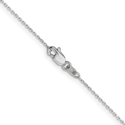 14K White Gold 20 inch .8mm Diamond-cut Cable with Lobster Clasp Chain