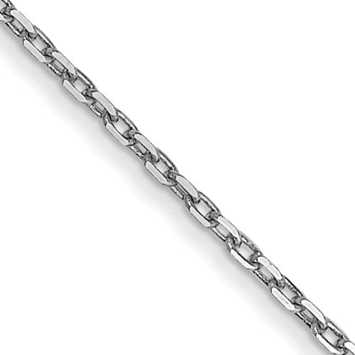 GC 14K White Gold 18 inch .8mm Diamond-cut Cable with Spring Ring Clasp Chain