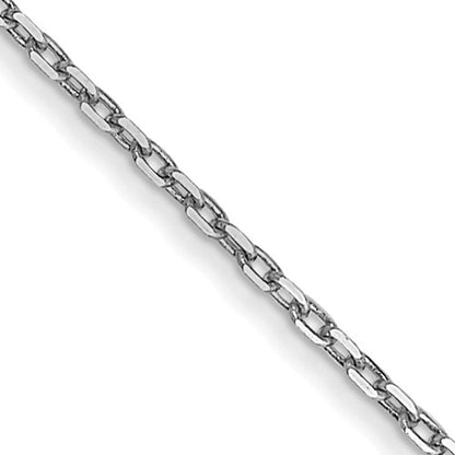 GC 14K White Gold 18 inch .8mm Diamond-cut Cable with Spring Ring Clasp Chain