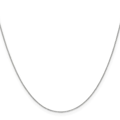 GCH 14K White Gold 18 inch .65mm Diamond-cut Round Open Link Cable with Lobster Clasp Chain