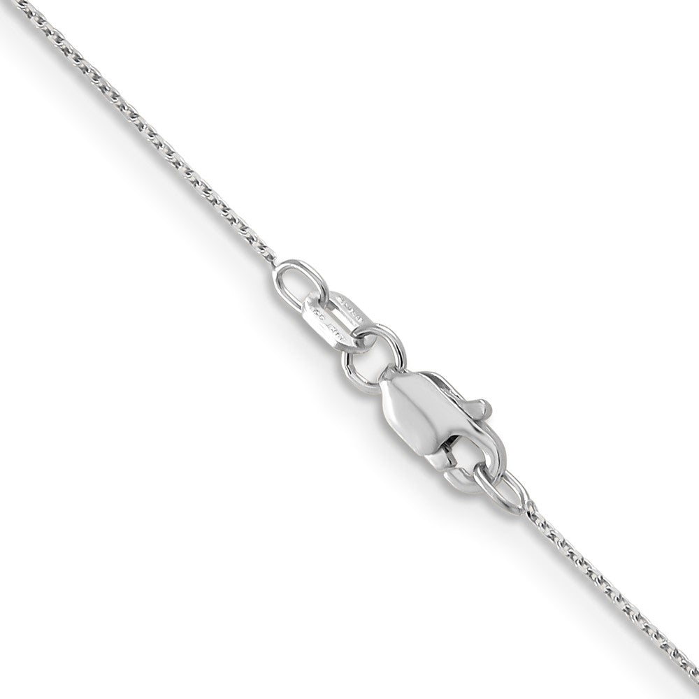 GCH 14K White Gold 18 inch .65mm Diamond-cut Round Open Link Cable with Lobster Clasp Chain