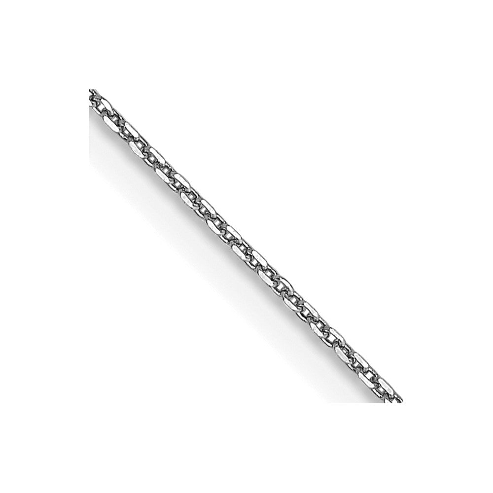 GCH 14K White Gold 18 inch .65mm Diamond-cut Round Open Link Cable with Lobster Clasp Chain