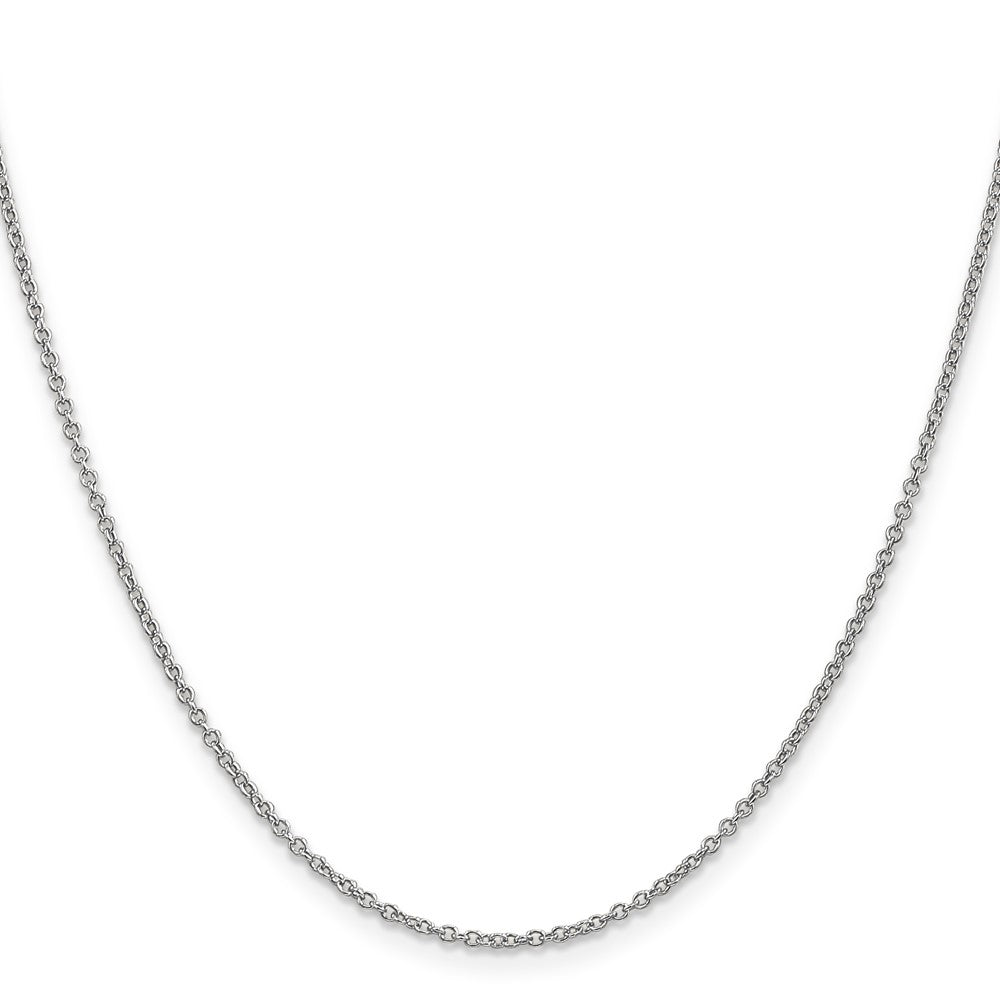 GC 14K White Gold 18 inch 1.4mm Round Open Wide Link Cable with Lobster Clasp Chain