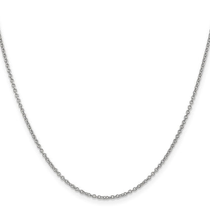 GC 14K White Gold 18 inch 1.4mm Round Open Wide Link Cable with Lobster Clasp Chain