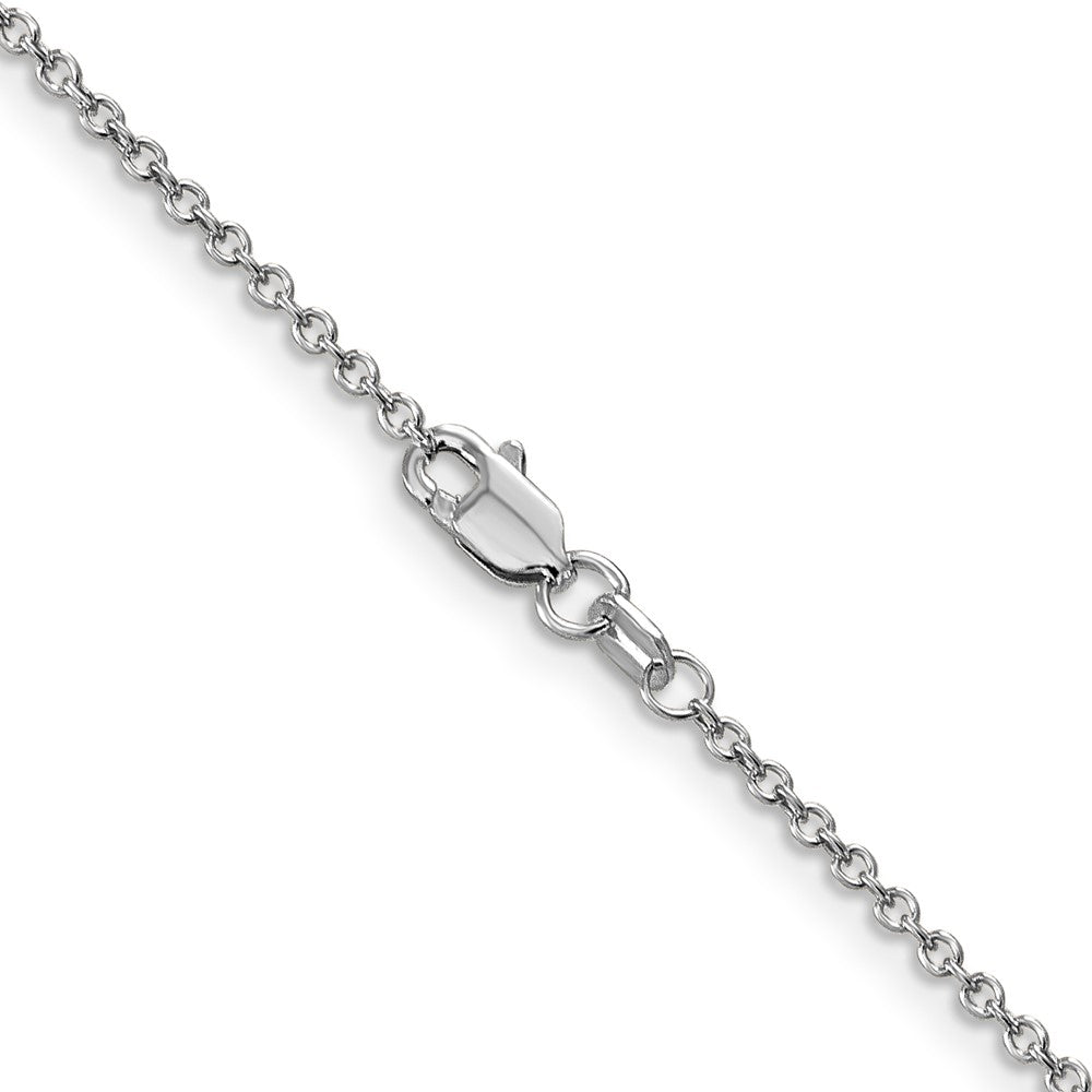 GC 14K White Gold 18 inch 1.4mm Round Open Wide Link Cable with Lobster Clasp Chain