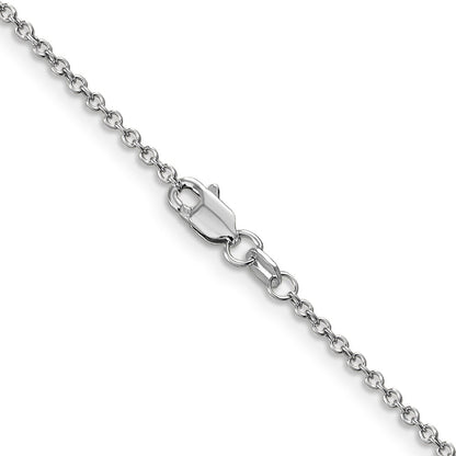 GC 14K White Gold 18 inch 1.4mm Round Open Wide Link Cable with Lobster Clasp Chain