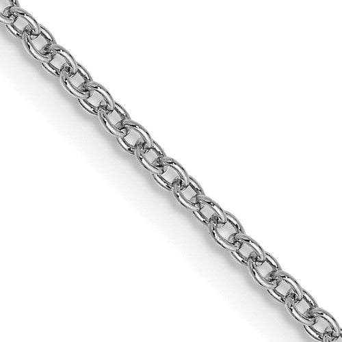 GC 14K White Gold 18 inch 1.4mm Round Open Wide Link Cable with Lobster Clasp Chain