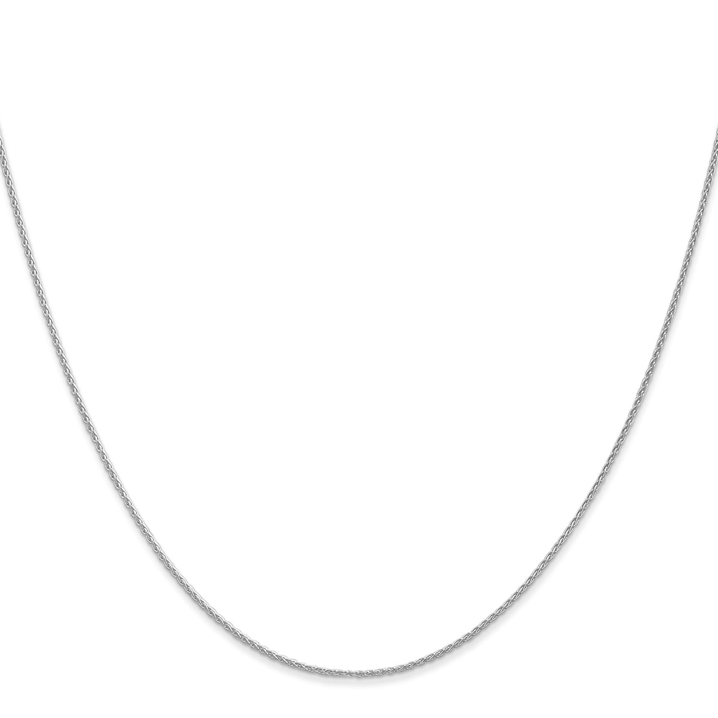 14K White Gold 18 inch 1mm Parisian Wheat with Lobster Clasp Chain