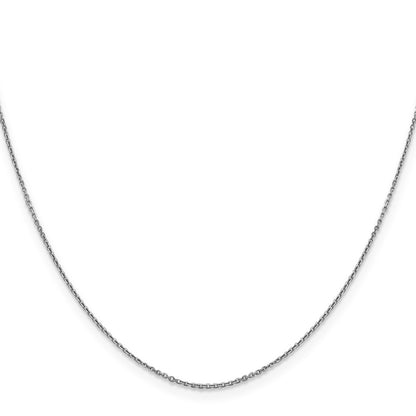 GC 14K White Gold 18 inch .9mm Diamond-cut Round Open Link Cable with Lobster Clasp Chain