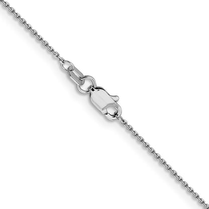 GC 14K White Gold 18 inch .9mm Diamond-cut Round Open Link Cable with Lobster Clasp Chain