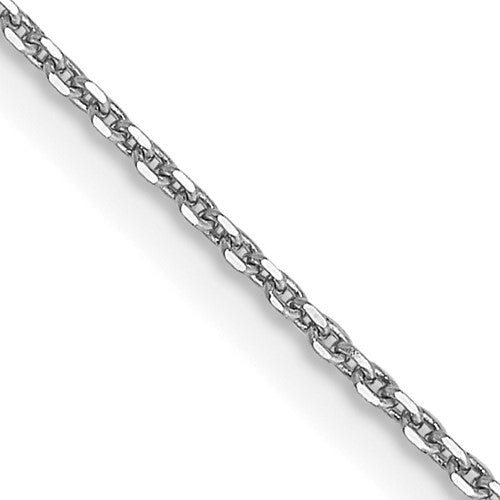 GC 14K White Gold 16 inch .9mm Diamond-cut Round Open Link Cable with Lobster Clasp Chain