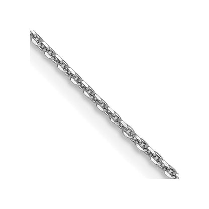 GC 14K White Gold 18 inch .9mm Diamond-cut Round Open Link Cable with Lobster Clasp Chain