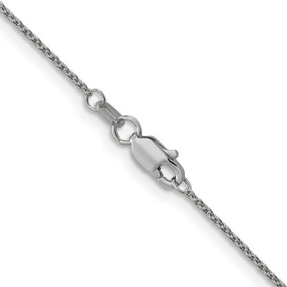 GC 14K White Gold 16 inch 1mm Round Open Link Cable with Lobster Clasp Chain