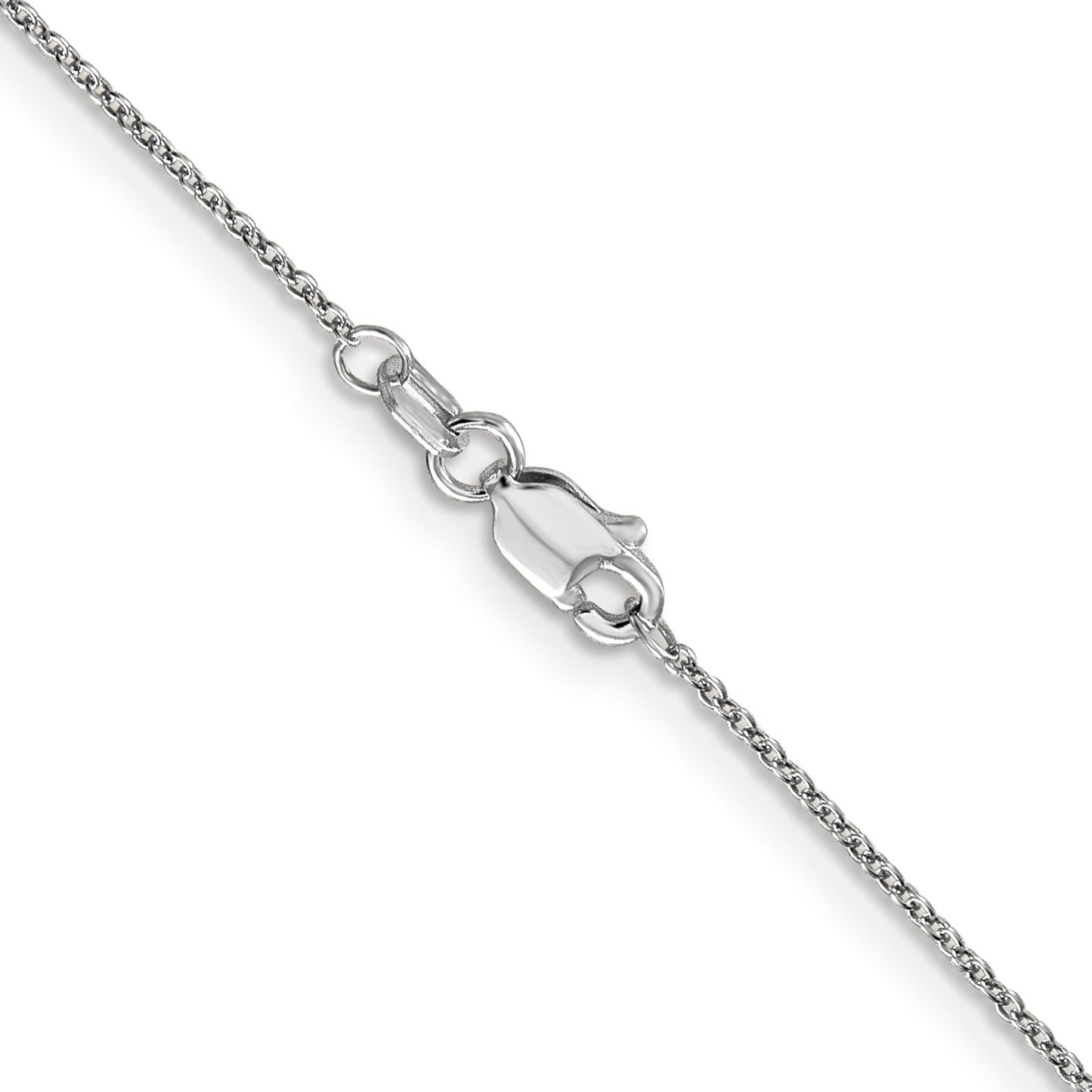 14K White Gold 18 inch .9mm Cable with Lobster Clasp Chain