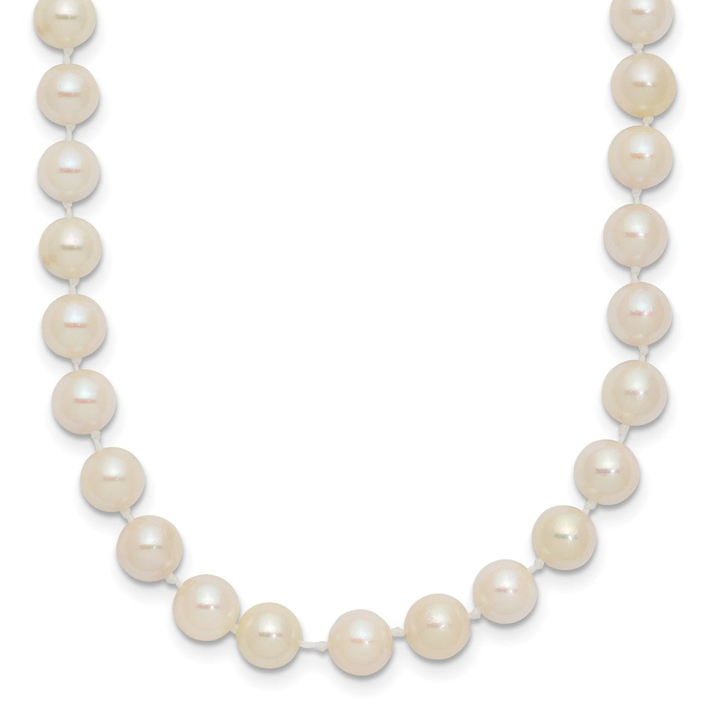 PGN 14k 5-6mm White Round Akoya Saltwater Cultured Pearl 18 inch Necklace