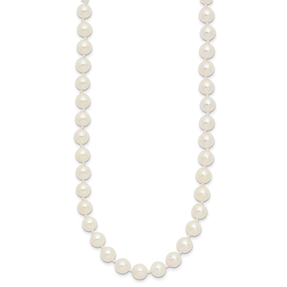 PGN 14k 6-7mm White Round Akoya Saltwater Cultured Pearl 16 inch Necklace