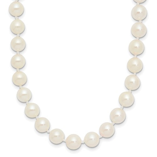 PGN 14k 6-7mm White Round Akoya Saltwater Cultured Pearl 16 inch Necklace