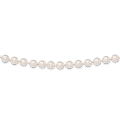 PGN 14k 8-9mm White Round Akoya Saltwater Cultured Pearl 24 inch Necklace