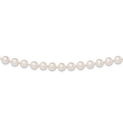 PGN 14k 8-9mm White Round Akoya Saltwater Cultured Pearl 24 inch Necklace