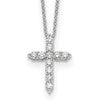 LGWN 14k White Gold 1/2 carat Lab Grown Diamond VS/SI+ G+ Complete 18 inch Cross Pendant Necklace