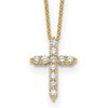 14k 1/2 carat Lab Grown Diamond VS/SI+ G+ Complete 18 inch Cross Pendant Necklace