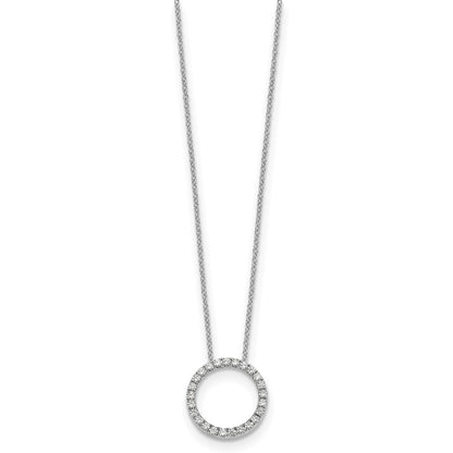 True Origin 14k White Gold 1/2 carat Lab Grown Diamond VS DEF 18 inch Eternity Pendant Necklace