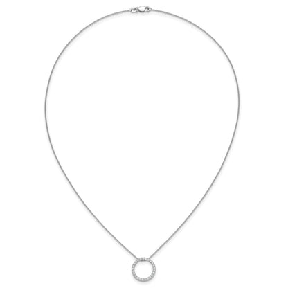 True Origin 14k White Gold 1/2 carat Lab Grown Diamond VS DEF 18 inch Eternity Pendant Necklace