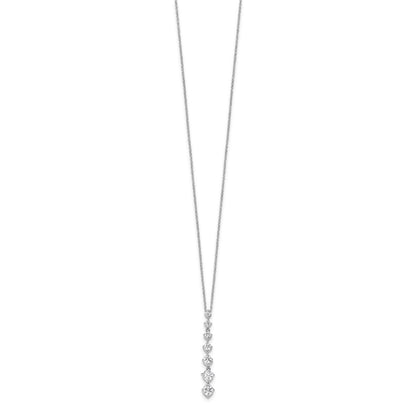 True Origin 14k White Gold 1 carat Lab Grown Diamond VS DEF 18 inch Seven Stone Pendant Necklace